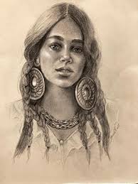 Sold!!!! This drawing is captivating! Pure beauty in this one . Silver  Earrings by Janene Pratt. Thank you Brook. This will look so nice in your  home.