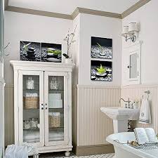 See more ideas about bathroom art, bathroom wall art, gray bathroom decor. Sumgar Black And White Wall Art Paintings On Canvas For Bathroom Zen Stone And Green Leaf Pictures 12x12x4pcs 12 X12 X4pcs 01 Home Kitchen Posters Prints Waterfordcounseling Com