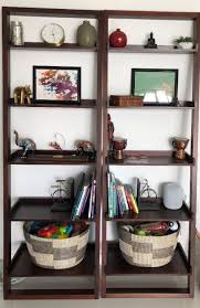 The pierce black leaning 72 bookcase is an espresso/ dark brown color. Beautiful Crate And Barrel Espresso Leaning Shelf Set Of 2 Furniture Home Living Furniture Tables Sets On Carousell