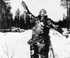 During ww2 germany and soviet russia were splitting the map in two and competing. Body Of Frozen Soviet Soldier Propped Up By Finnish Fighters To Intimidate Soviet Troops 1939 Rare Historical Photos