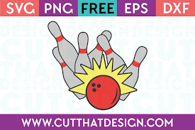 Free Svg Files Bowling Ball And Pins Design 1 Cut That Design