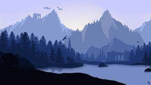 Image of anime background a mountain by mirani97 on deviantart. Minimalistic Mystical Mountains 1920 X 1080 Landscape Wallpaper Computer Wallpaper Desktop Wallpapers Anime Scenery Wallpaper