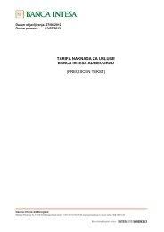 Aplikaciju možete da koristite za pregled lokacija bankomata i ekspozitura, kao i kontakt podataka banke, kada god su vam potrebni čak i ako niste naš. Tariff Of Fees For Services Of Banca Intesa Ad Beograd Revised Text