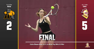 calvinwtennis wins 5-2 at Adrian to move to 2-1 in MIAA play! #ArmorUp