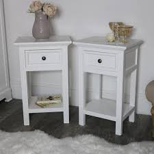 Pair Of Slim White Bedsides Daventry White Range Melody Maison