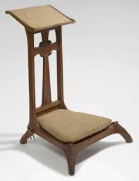 Maurice Dufrene 1876 1955 Prie Dieu Prayer Kneeler Carved Wood With Upholstered Arm Rest Knee Pillow France Circa 1909 Decoracao Capela Marcenaria