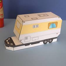 This Is A Diy Papercraft Travel Model This Listing Comes With One Paper Model Template A Single Camper T Kids Summer Projects Paper Crafts Diy Road Trip Toys