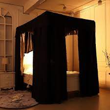 Maybe you would like to learn more about one of these? Buy Obokidly Elegant Black 100 Lightproof 4 Corner Post Bed Curtain Canopy Bedroom Decoration For Adults Girls Boys Bed Canopies Child Gift Queen One Solid Black Bed Curtain Online In Indonesia B08mkxk7rj