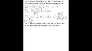 Calculate Ka from Kb and vice versa