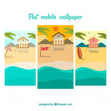 The best images tagged mobile. Free Vector Beach Mobile Phone Wallpapers Pack