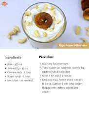 How To Make Kaju Anjeer Milkshake Tasted Recipes Shake Recipes Banana Almond Milk Smoothie Milkshake