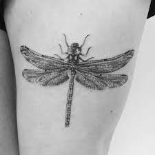 3d tattoo can make this dragonfly ink look like the image is going to fly right off your skin! Single Line Dragonfly Tattoo Novocom Top