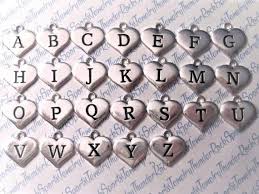 Letter o hearts 285 digital download alphabet initial name image 1. Letter Charm Initial Heart Silver Alphabet A B C D Etsy