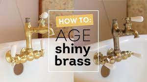 Below is a photo of a piece i patina'd in vinegar and saltwater, baked and then colorized in just this way. How To Age Shiny Brass Instantly Cottage House Flip Episode 5 Youtube