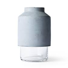 Willmann Vase By Hanne Willmann Has A Glass Base And A Concrete Lid Dekorative Vasen Vase Glasvase
