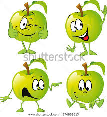 Green Apple Cartoon With Hand Risunok Risunki Kavai