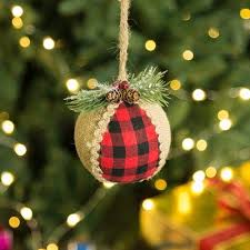 6 Piece 1 Plaid Ball Ornament Set In 2020 Farmhouse Christmas Ornaments Christmas Ornaments Christmas Ornament Sets