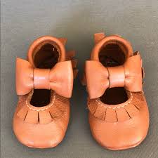 Jaxhoo Shoes Jaxhoo Bow Moccasins Color Brown Size