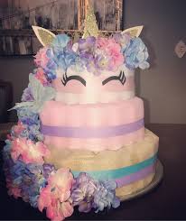 How To Make A Diaper Cake For Baby Shower Unicorn Diaper Cake Made By Me Baby Diaper Cake Baby Shower Diaper Cake Unicorn Baby Shower Theme