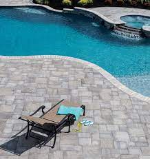 Create the classic look of italian travertine at a fraction of the cost — or create a design all your own. Paver And Wall Design Ideas Pools Backyard Inground Pool Patio Pavers Backyard Pool Landscaping