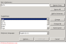 Excel Reviewing Spelling