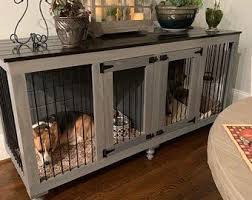Storybook Style Carved Dog House Etsy In 2020 Custom Dog Kennel Wooden Dog Crate Dog Crate Furniture