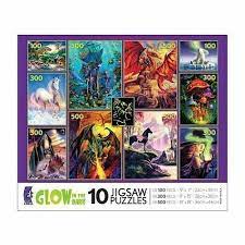 Glow in the dark jigsaw puzzles. 2006 Ceaco 10pk Glow In The Dark Jigsaw Puzzle 3400pc Total Fantasy For Sale Online Ebay