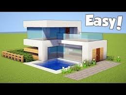 How To Build A Small Modern House In Minecraft Minecraft How To Build A Small Easy Modern House Tutorial 20 Minecraft Small House Minecraft Modern Easy Minecraft Houses