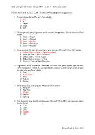 Contoh Soal Ms Word Beserta Jawabannya Kumpulan Soal Pelajaran 7
