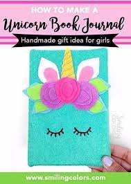 Unicorn Notebook Tutorial An Easy Beginner Felt And Glue Craft Diy Gifts Little Girl Unicorn Books Diy Book