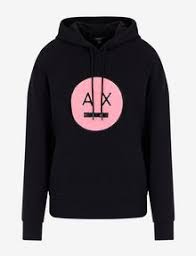 The armani exchange men's sweatshirt and knitwear selection offers fashions inspired by 90s britpop — which has recently roared back into vogue — combined with retro preppy looks, both reinterpreted to convey a completely new look for people who live a dynamic lifestyle filled with city adventures and. Armani Exchange Hooded Sweatshirt Hoodie For Women A X Online Store
