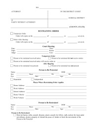 Printable Restraining Order Legal Pleading Template Restraining Order Legal Forms Money Maker