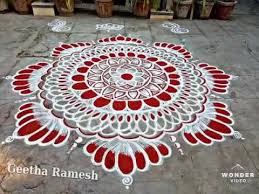 Red White Kolam Friday Kolam Youtube Free Hand Rangoli Design Rangoli Border Designs Simple Rangoli Designs Images