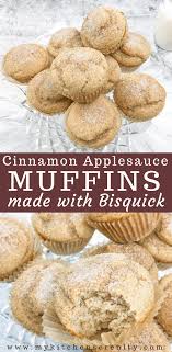 Bisquick Cinnamon Coffee Cake Muffins Easy Muffin Recipe Made With Bisquick Applesauce Adds Sweetness And Moisture Cinnamon Adds Warmness In 2020 Bisquick Recipes Simple Muffin Recipe Applesauce Muffins