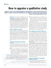 This tutorial will give you the big picture of qualitative research and introduce key concepts that will help you determine if qualitative methods are. Pdf How To Appraise A Qualitative Study