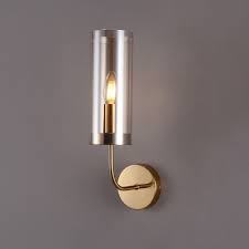 10.5in 26.5 cm height weight: Cylindrical Wall Mount Lamp Retro Champagne Light Blue Glass 1 2 Light Brass Sconce Light Fixture Beautifulhalo Com