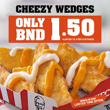 Reading my prior review of kfc's popcorn chicken snack box , i used to enjoy eating kfc's. Kfc Brunei Starting 15th March 2021 The All Time Favourite Cheesy Wedges Will Be On Promo For Bnd 1 50 Only Promotion Is Only Valid In Store And For A Limited Time Only Facebook