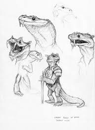 A Sketch Of The Green Fangs Of Dang Wow These Are Really Cool Concept Art Characters Character Design Art Reference