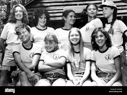 LITTLE DARLINGS [back] Marg Betten, Abby Bluestone, Alexa Kenin, Krista  Errickson, Simone Schachter; [front] Tatum O'Neal Stock Photo