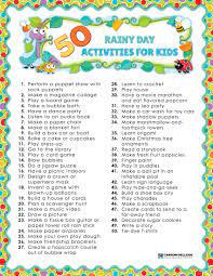 Great For Summer Rainy Days Rainy Day Activities For Kids Babysitting Activities Indoor Activities For Kids