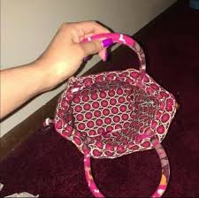 Vera bradley pink floral and paisley pattern. Vera Bradley Pink Floral Paisley Design Bucket Purse Gem