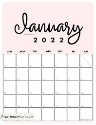 You can delete the background or select any of the 101 free backgrounds available. Cute Free Printable January 2022 Calendar Saturdaygift