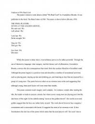 Analysis Of Poem We Real Cool Essay