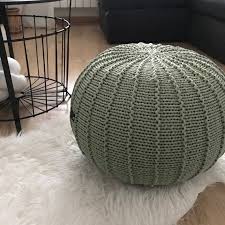 Sage Green Knitted Pouf Chartreuse Floor Pouf Ottoman Knitted Etsy Pouf Ottoman Living Room Floor Pouf Pouf Ottoman Nursery