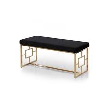 Banc Structure Dore Velours Noir Kanel Noir Declikdeco La Redoute Canape En Velours Gris Decorations De Salle De Sejour Mobilier De Salon