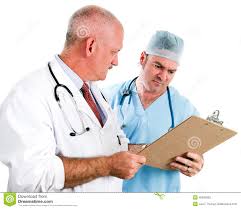 Doctors Review Patient Chart Stock Photo Image Of Isolated