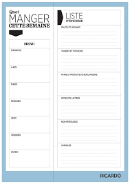 Modele De Menu De La Semaine A Imprimer Sous Forme De Semainier Vierge Modeles De Menu Planning Vierge Et Modele De Planning