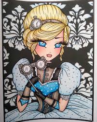 My Drill Is The Drill That Creates The Heavens My Steampunk Cinderella From The Colouring Heaven Steampunk Darlings Special By Hannah Lynn I Used Prismas Acrylic P Girly Art Hannah Lynn Colouring Heaven