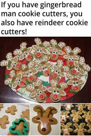 Flipping gingerbread men upside down provides the perfect shape to decorate the leave some out for santa and his reindeer and they will most place them on the lined baking trays and bake in the oven ps i turned some upside down and made them into reindeer! Turn Your Gingerbread Man Cookie Cutters Upside Down To Make Reindeer Ones Christmas