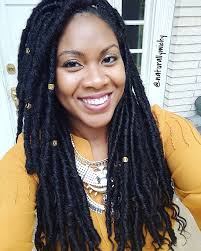 naturallymichy: I used 5 packs (15 per pack) of Bobbi Boss Bomba Dreadlocks  Faux Locs Soul 18". This was my first time doing anything like this, so I'm  super proud of myself!